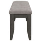 Dalila Fabric Upholstered Wood Dining Bench Dark Grey