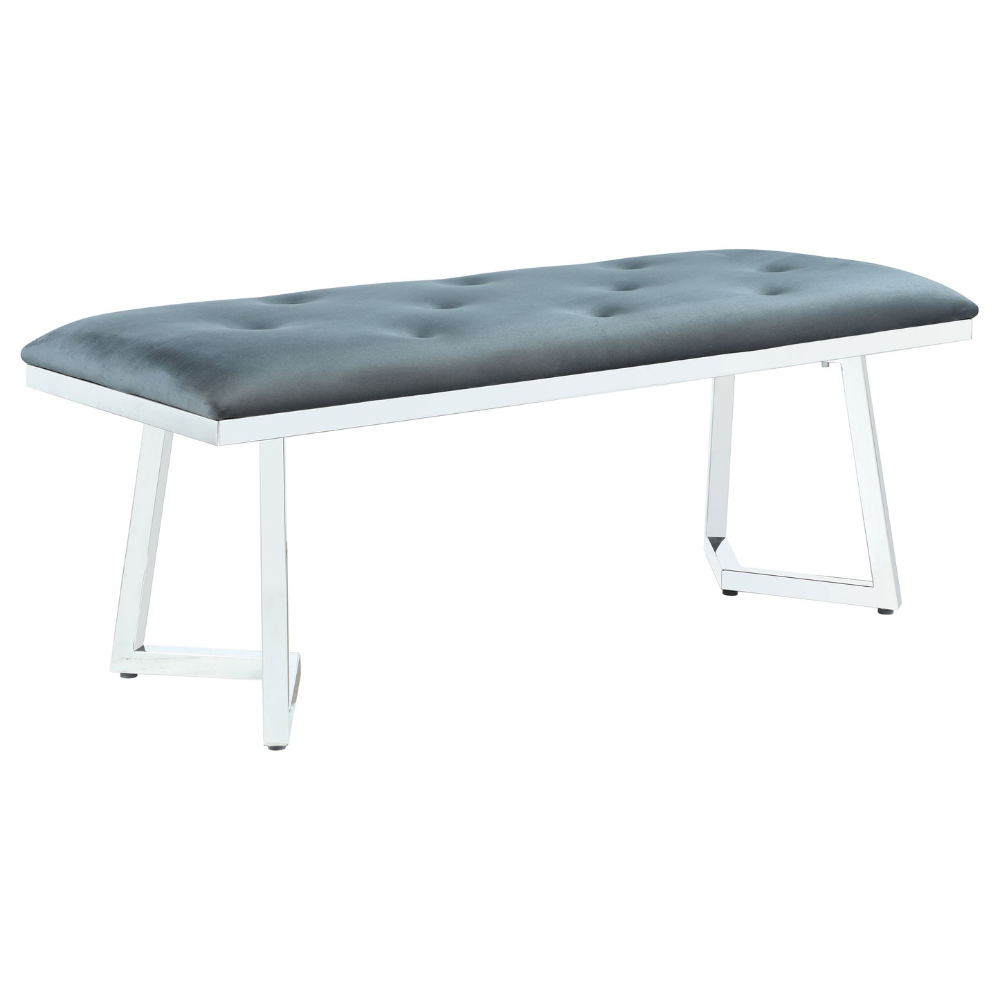 Beaufort Velvet Upholstered Dining Bench Steel Grey