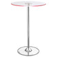 Thea Round 28-inch Glass Top LED Bistro Bar Table Chrome