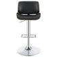 Folsom Upholstered Adjustable Bar Stool Black and Chrome