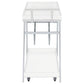 Kinney 1-drawer Engineered Wood Bar Cart White High Gloss