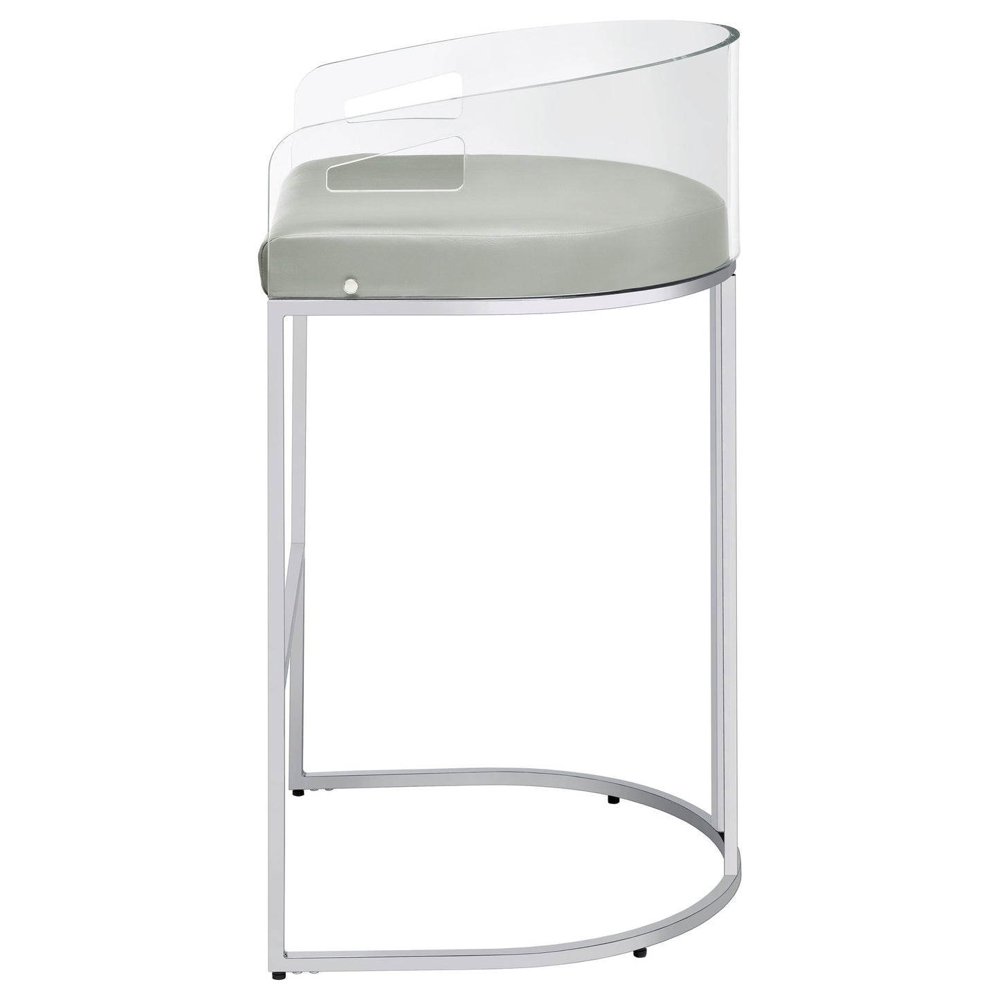 Thermosolis Clear Acrylic Bar Chair Chrome (Set of 2)