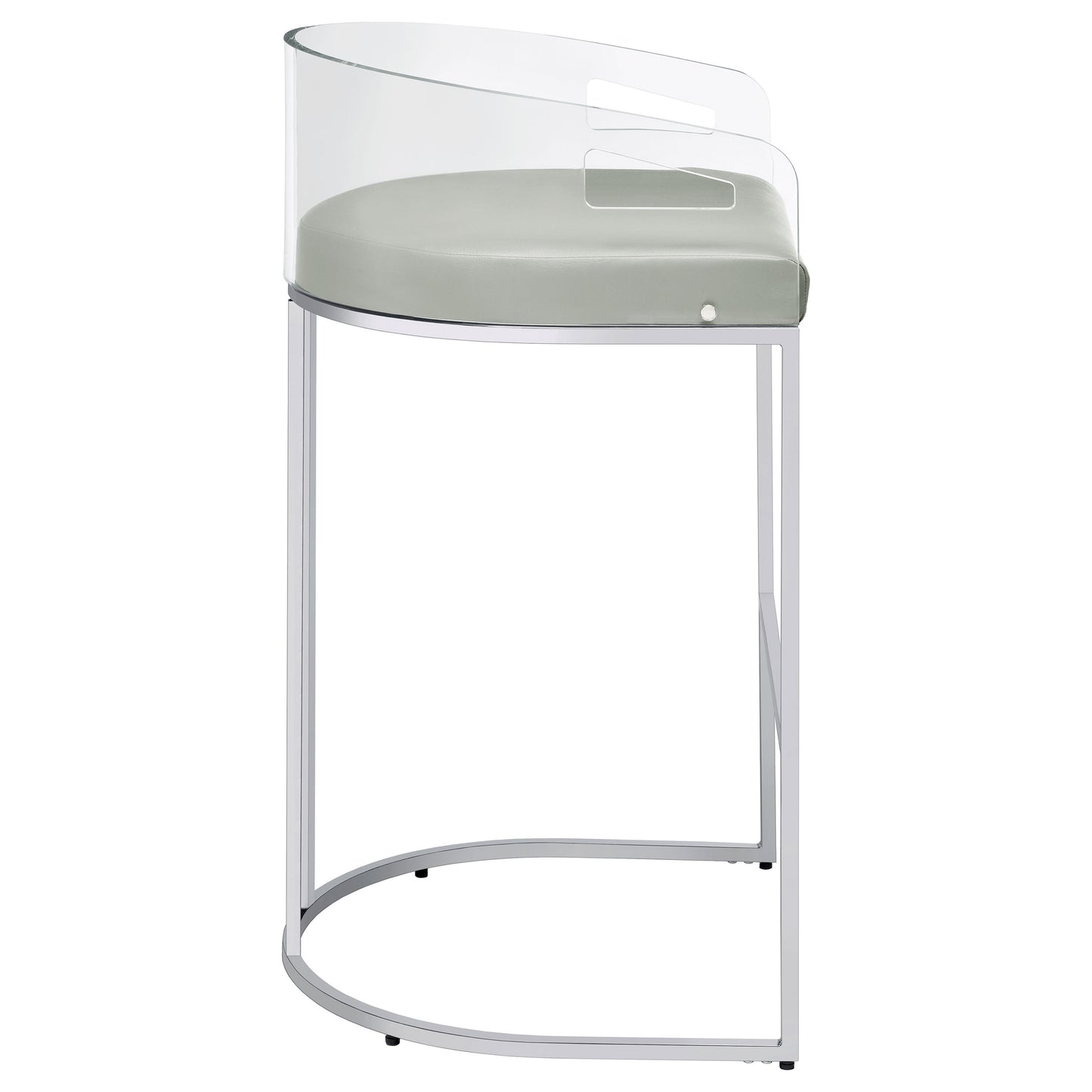 Thermosolis Clear Acrylic Bar Chair Chrome (Set of 2)