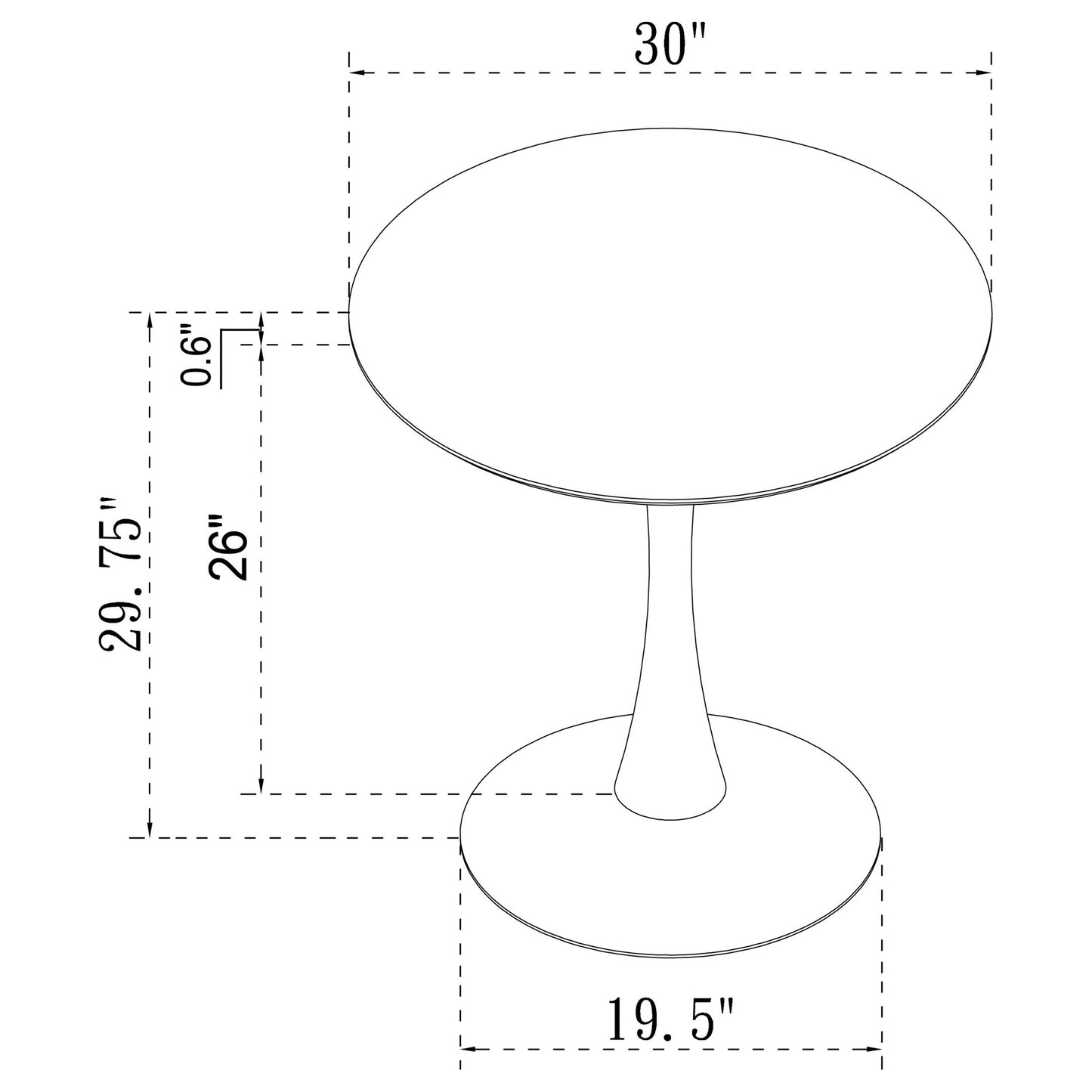 Arkell Round 30-inch Faux Marble Top Dining Table White