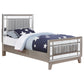 Leighton Wood Twin Panel Bed Metallic Mercury