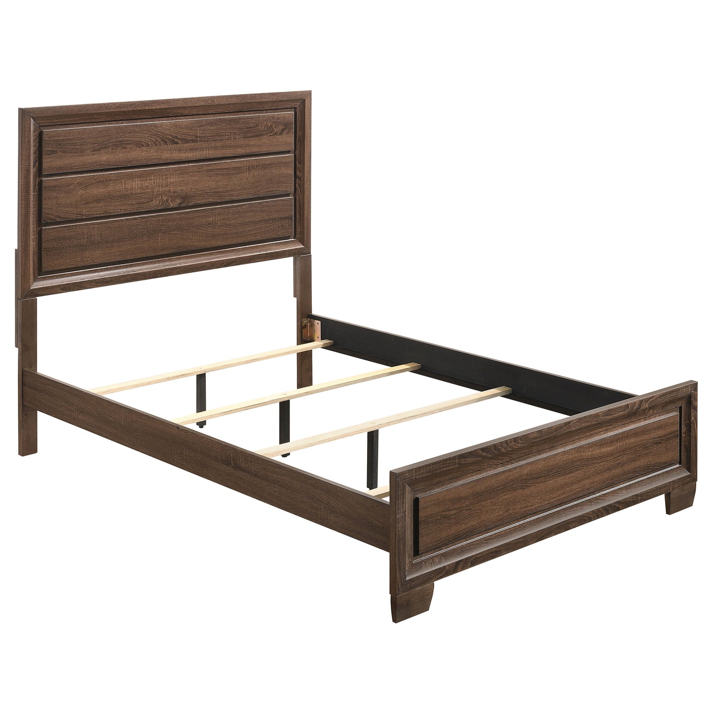 Brandon Wood Queen Panel Bed Warm Brown