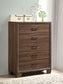 Brandon 5-drawer Bedroom Chest Warm Brown