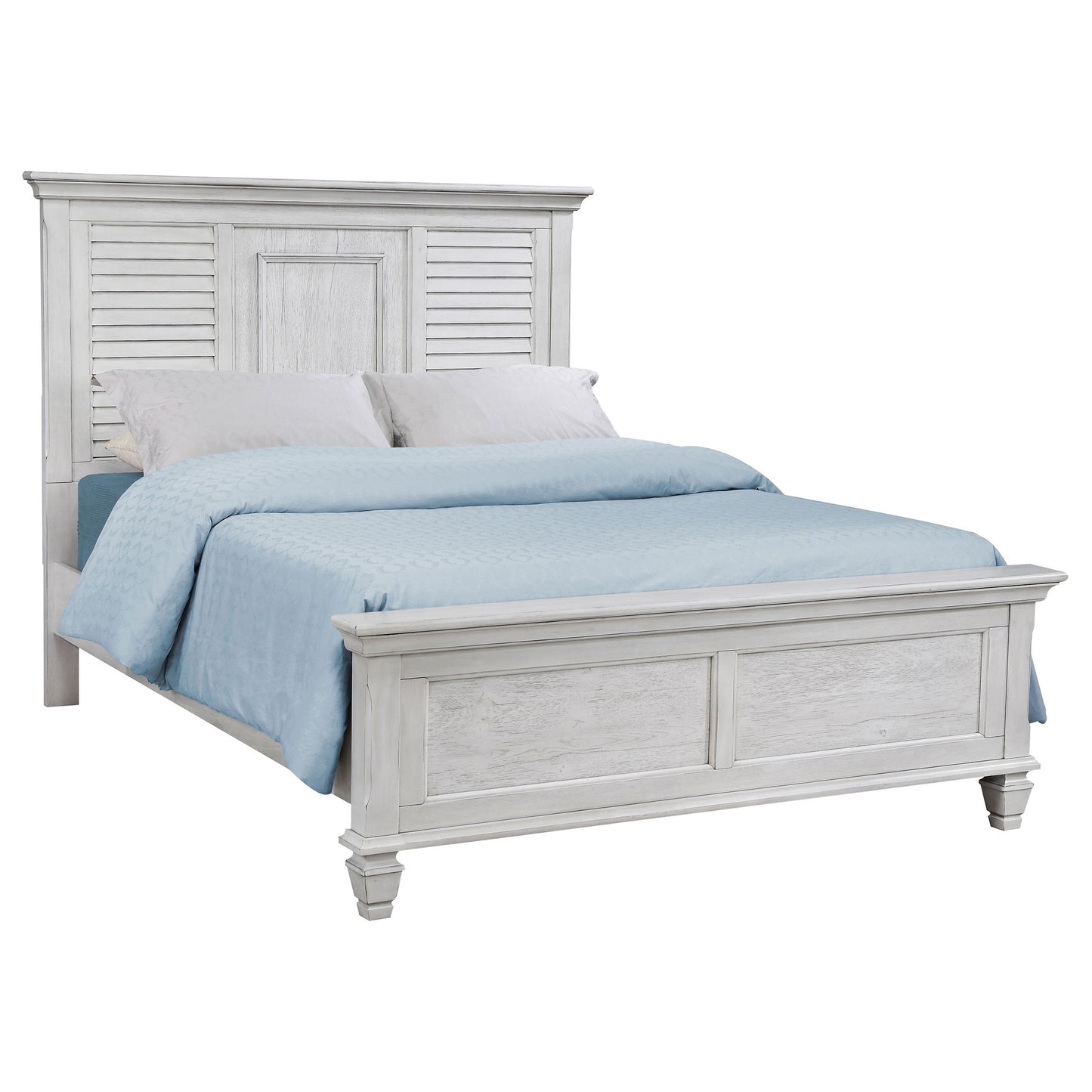 Franco 5-piece Eastern King Bedroom Set Distressed White