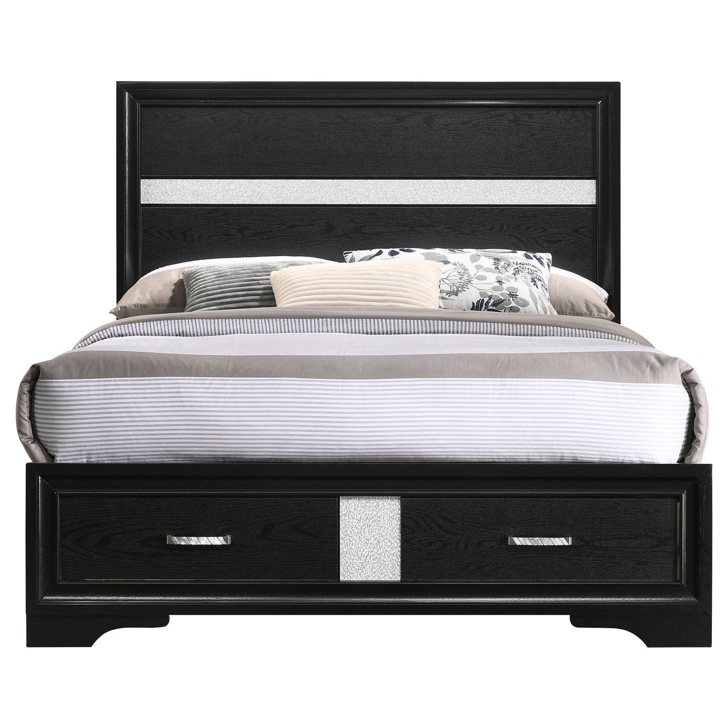 Miranda 51-inch Wood Full Storage Panel Bed Black