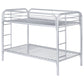 Morgan Metal Twin Over Twin Bunk Bed Silver