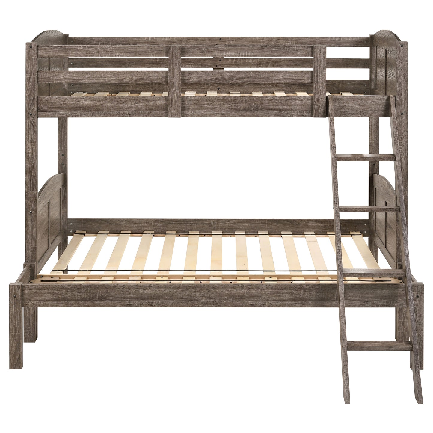 Flynn Wood Twin Over Full Bunk Bed Weathered Brown