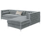 Bellaire Upholstered Storage Chaise Sectional Sofa Grey