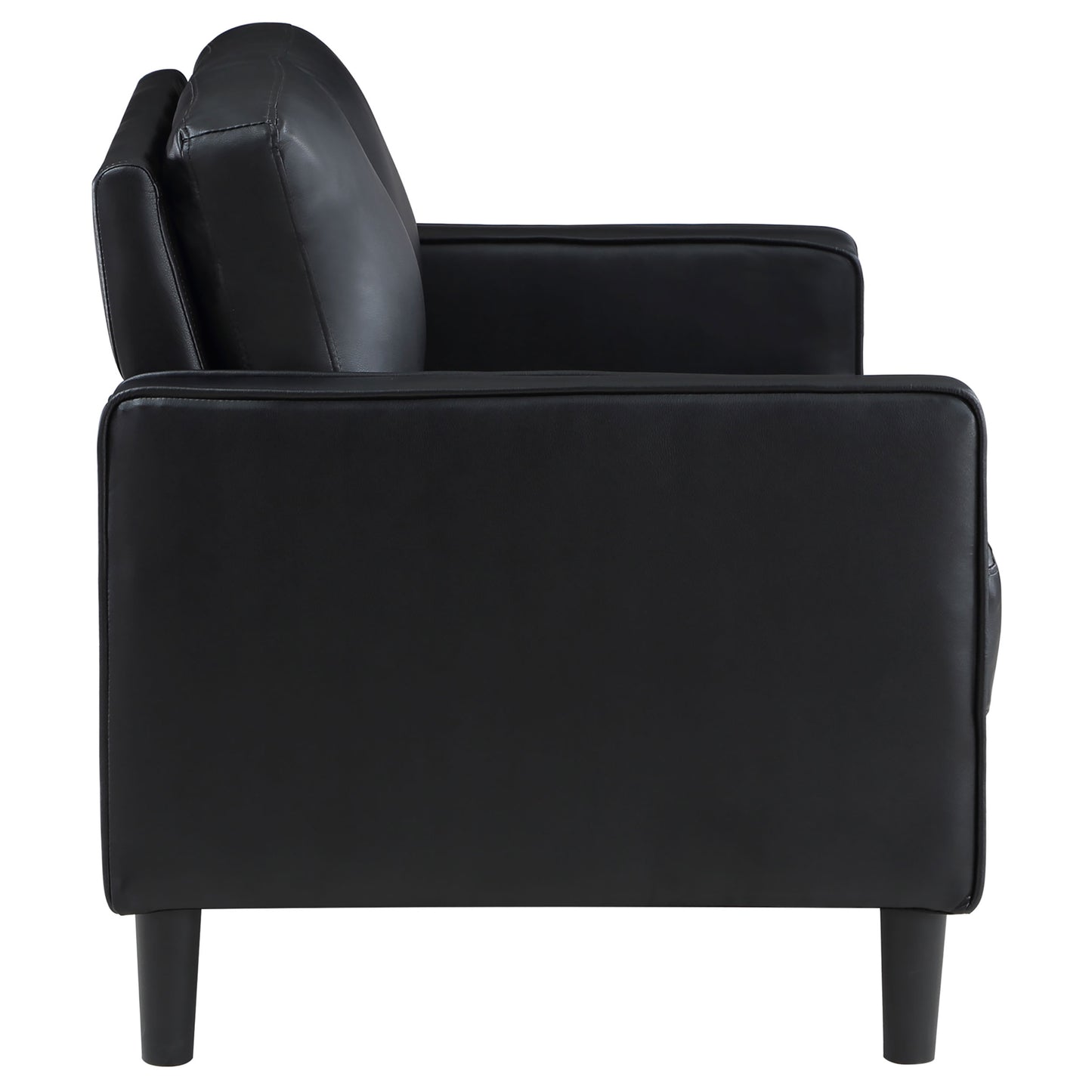 Ruth Upholstered Track Arm Loveseat Black