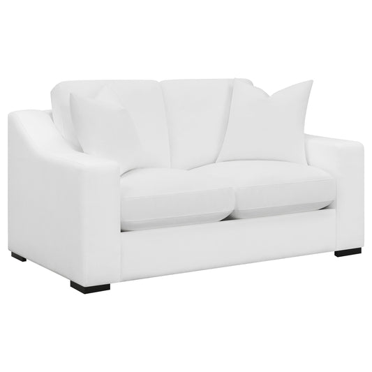 Ashlyn Upholstered Sloped Arm Loveseat White