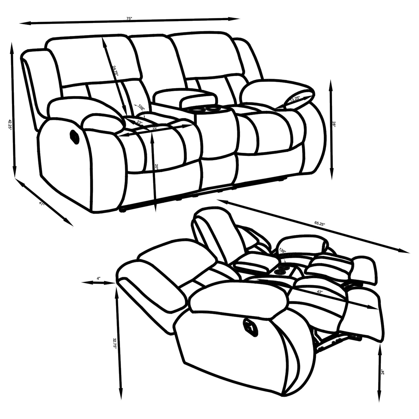 Weissman 3-piece Upholstered Reclining Sofa Set Grey