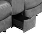 Conrad 3-piece Upholstered Padded Arm Motion Sofa Set Grey