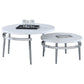 Avilla 2-piece Round Marble Top Coffee Table Set White