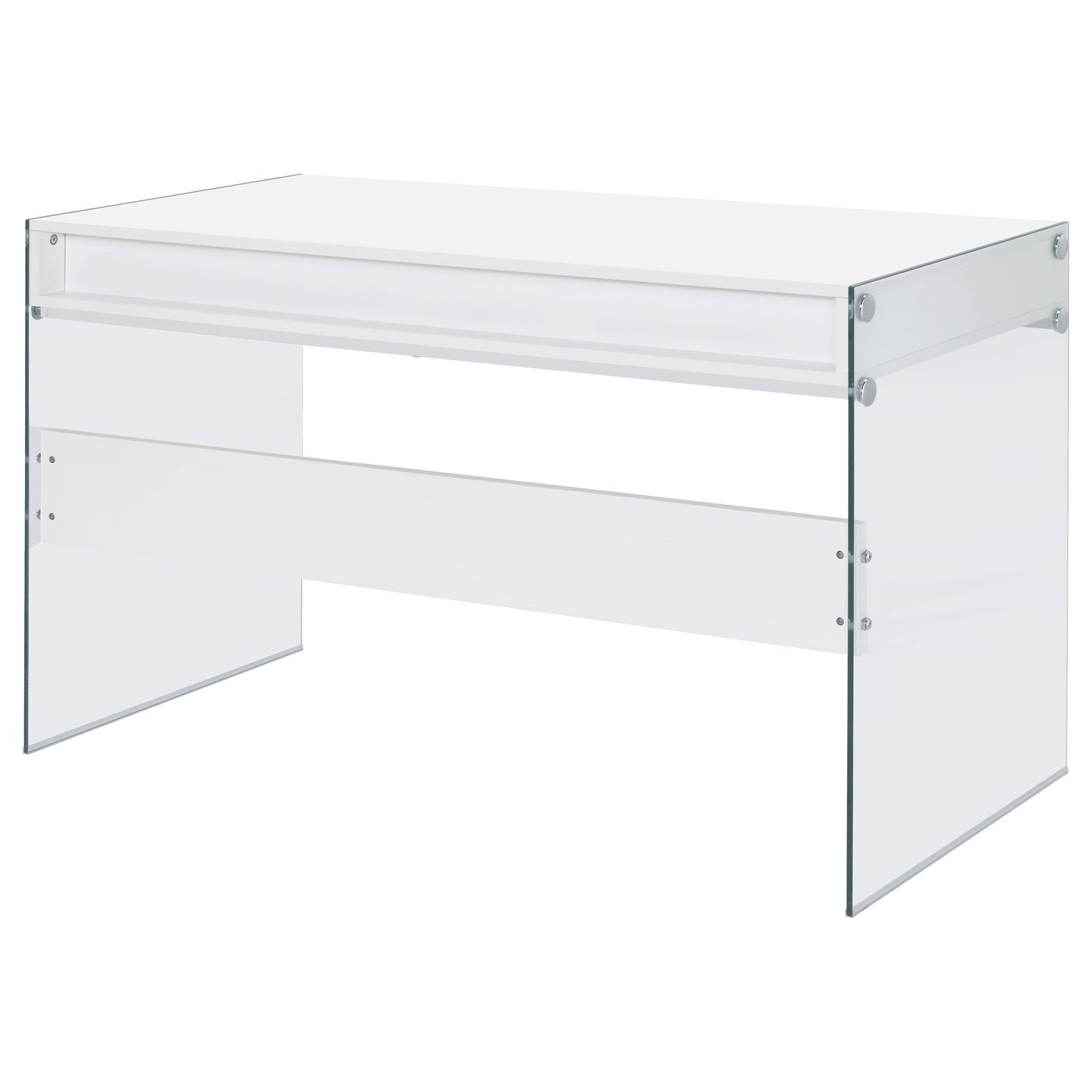 Dobrev 48-inch 2-drawer Writing Desk White High Gloss