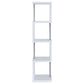 Baxter 67-inch 4-shelf Bookshelf White and Chrome