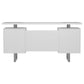 Lawtey 60-inch 2-drawer Computer Desk White High Gloss