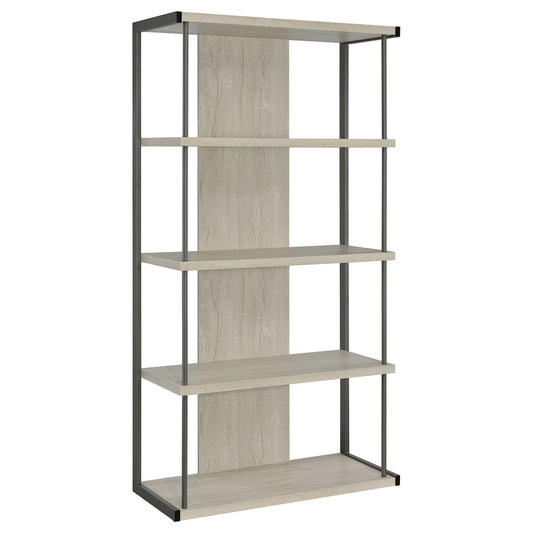 Loomis 72-inch 4-shelf Bookshelf Whitewashed Grey