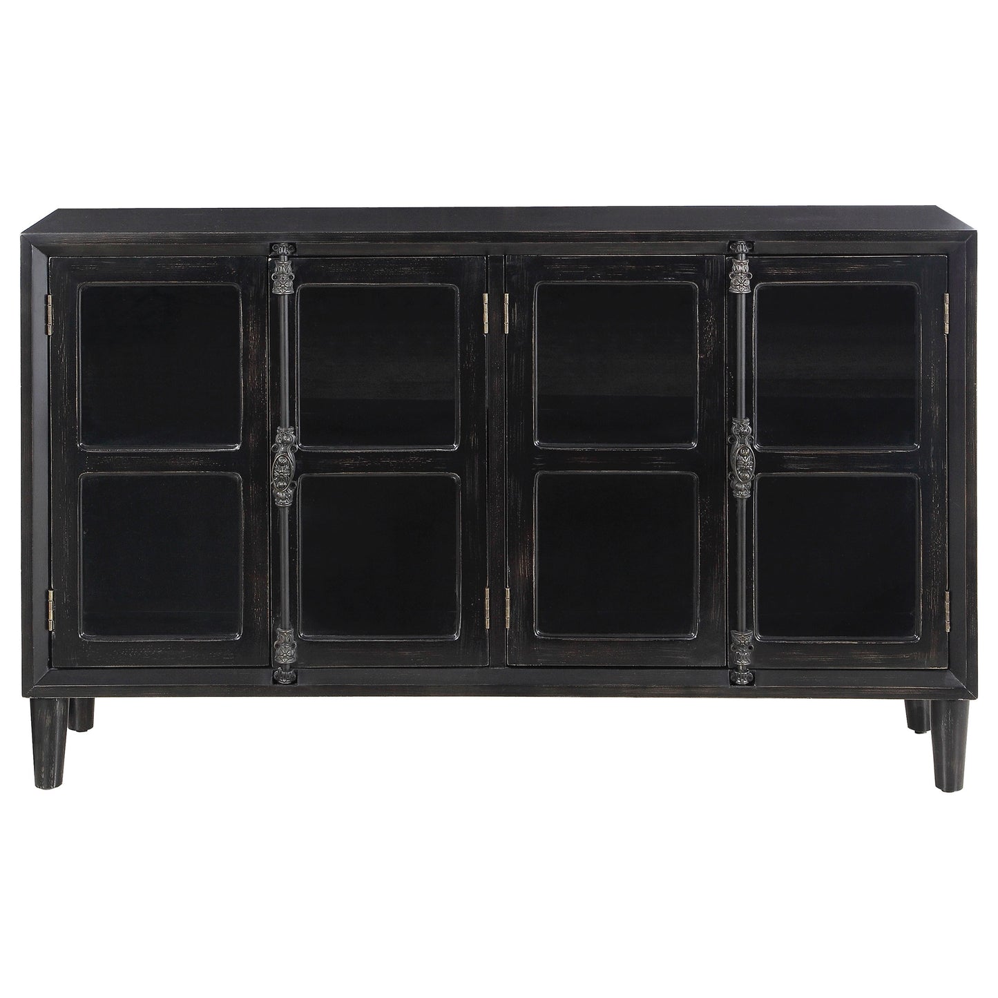 Sylvia 4-door Accent Cabinet Black