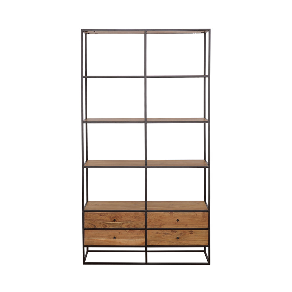 Belcroft 74-inch 4-drawer Storage Bookshelf Natural Acacia