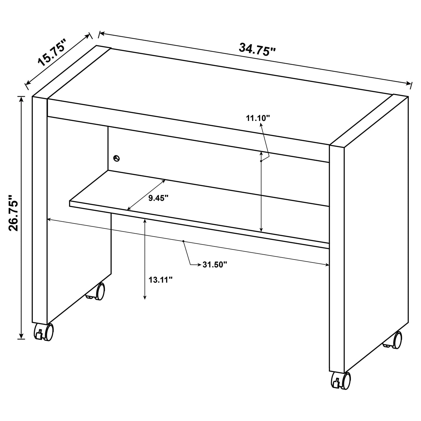 Skeena 3-piece Home Office Computer Desk Set Cappuccino