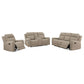 Brentwood 3-piece Upholstered Reclining Sofa Set Taupe