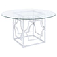 Starlight Round 54-inch Glass Top Metal Dining Table Chrome