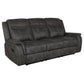 Lawrence 3-piece Upholstered Reclining Sofa Set Charcoal