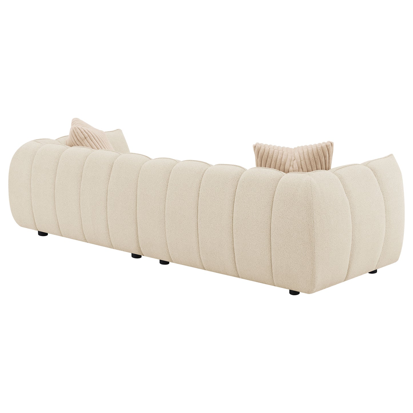 Winchester Boucle Upholstered Extra Long Sofa Sand Pebble