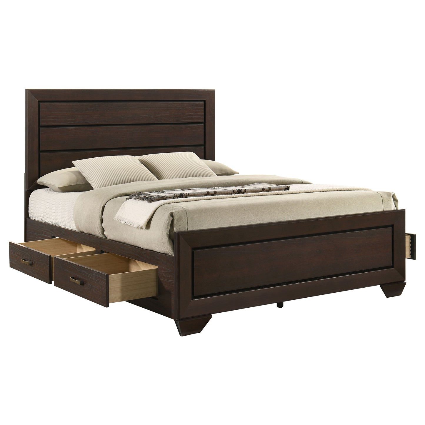 Kauffman Wood Queen Storage Panel Bed Dark Cocoa