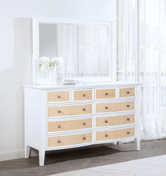 Bexhill 10-drawer Dresser and Mirror White